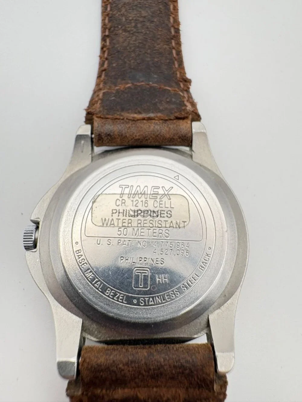 Timex Expedition Indiglo Mens Watch White Dial Leather Strap WR 50M Date Working